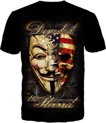 GDA GET DOWN ART DIVIDED WE STAND FREEDOM AMERICA MONEY DONT TREAD ON ME T SHIRT