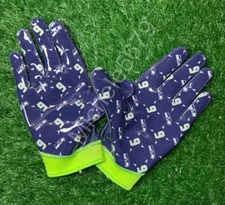 Nike NFL Kenneth Walker Seahawks PE Superbad 6 Football Gloves Blue Size XL New