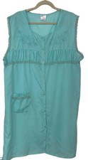Nucci Intimates Woman  s Vintage Nightgown House Dress 3X Light Blue Button Front