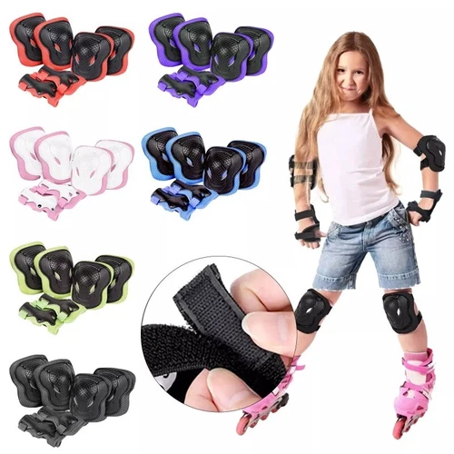 6Stk Schutzausrüstung Set Protektoren Kinder Knieschoner Schoner Inline Skates!! - Bild 36 von 49