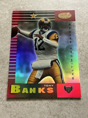 1999 Leaf Certified Tony Banks [Mirror Red] #86 card