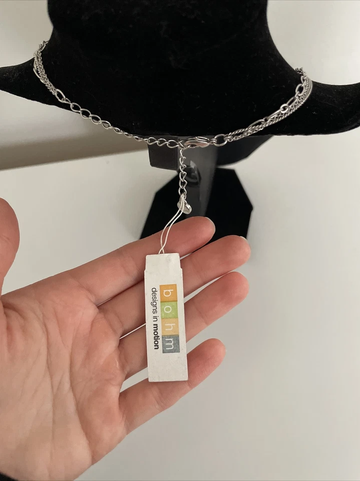 BOHM Vintage Babador Declaração Colar de Primavera Flor Abelha Prata Oxidada Novo - Imagem 3 de 4