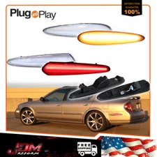 For 2000-2003 Nissan Maxima Clear LED Front & Rear Bumper Side Marker Lights 4PC