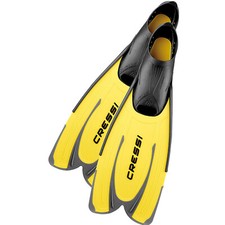 Used Cressi Agua Full Foot Fins - Yellow - US Man 4/5 US Lady 5/6 EU 35/36