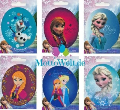 Disney Frozen Applikation, Bügelbild - Die Eiskönigin, Anna, Elsa, Olaf - Oval