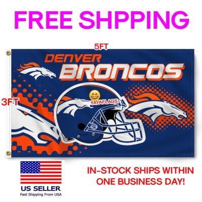 Denver Broncos 3x5 Flag Man Cave Flags Football USA Bronco 3 x 5 Banner FREE Shi