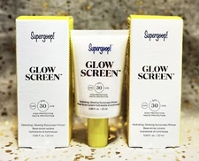 2x~Supergoop! GLOW SCREEN~SPF 30~0.68 fl oz/20ml each~Travel Size~NIB~Exp 06/26~