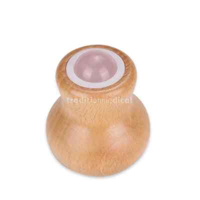Jade Massage Roller Ball Natural Stone Massager Wooden Scraping Stick Neck Face
