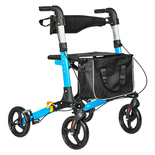 Mobility Walker Aids Frame Rollator Foldable X-Fold Walking Aid Indoor Outdoor - Picture 10 of 10