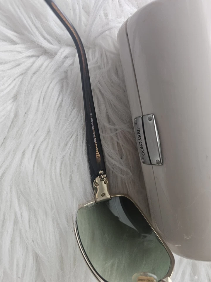 Gafas de sol Jimmy Choo Marlon/s auténticas lentes tintadas verdes bronce marco completo Foto 4 de 4