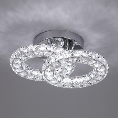 Modern Crystal Chandelier LED Ceiling Light Living Room Bedroom Lamp 40W 3-Color - 第 16/17 張圖片