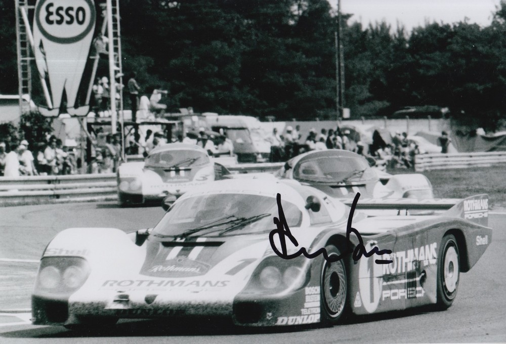 Derek Bell Autographed Rothmans Porsche Le Mans 12x8 Photo