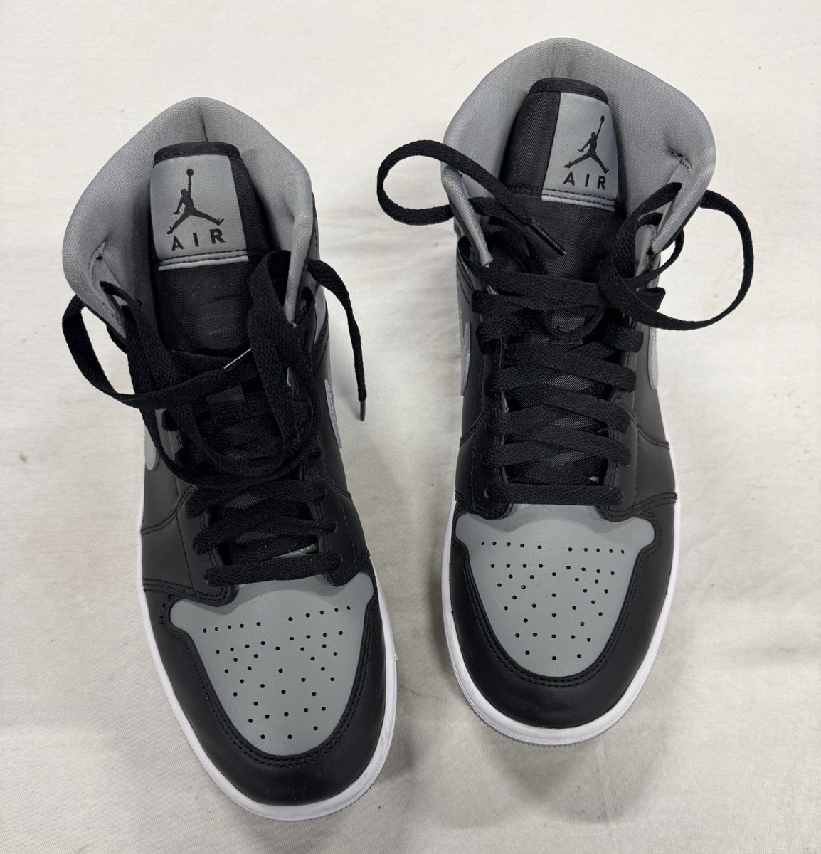 Nike Air Jordan 1 Mid Black Grey White Womens Size 10. Great Shape
