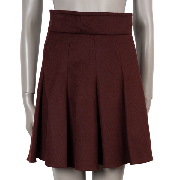 73938 Auth Max Mara Burgunderrot Kamelhaar 2025 Plissee Mini Rock S