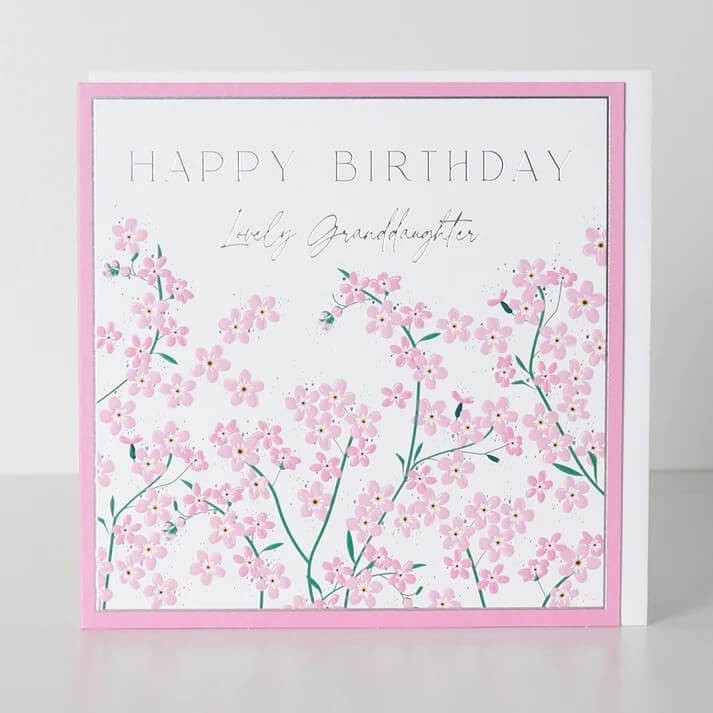Granddaughter Birthday Card Lovely Pretty Pink Blossom - Stylish Greeting Card