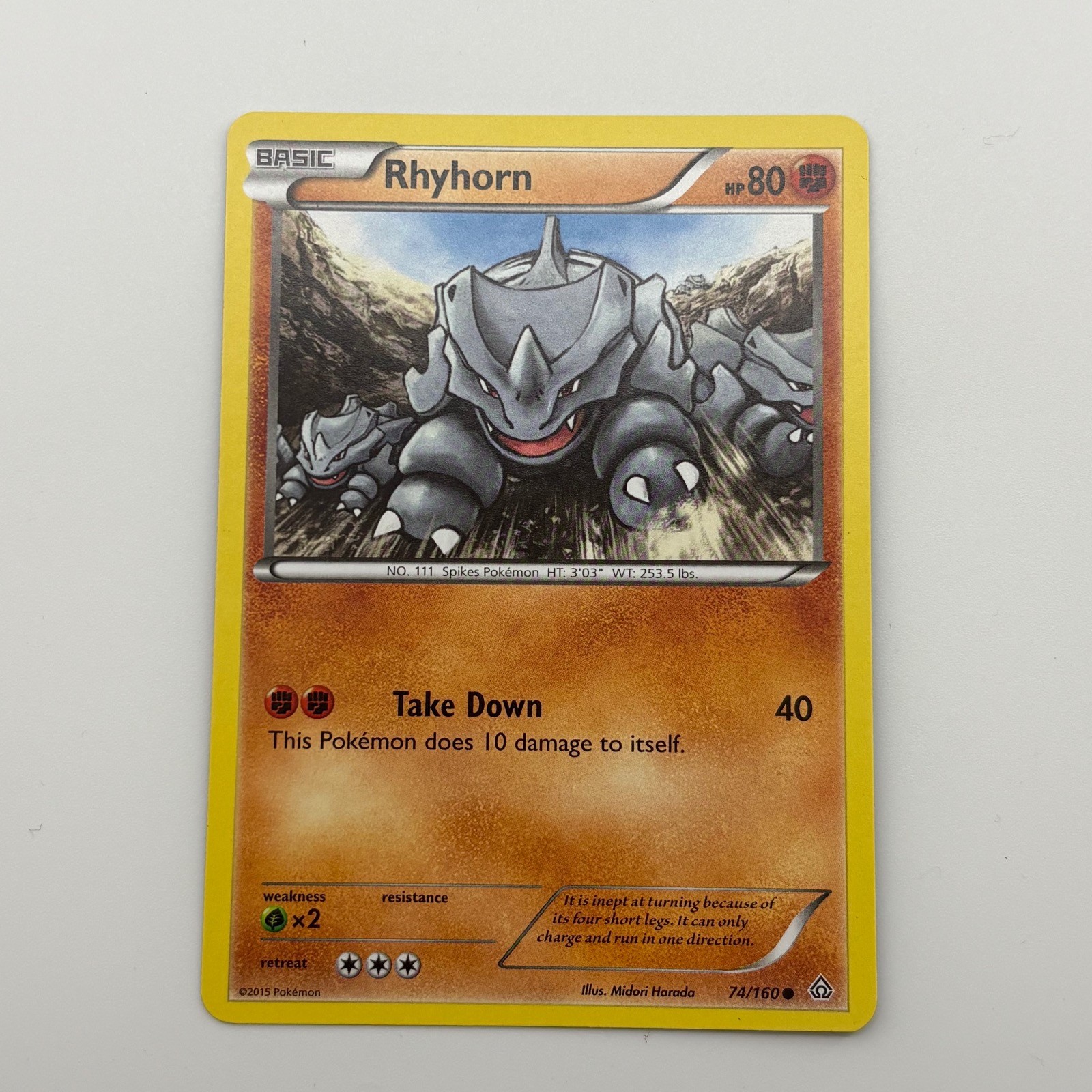Rhyhorn 74/160 C Primal Clash MP Pokemon