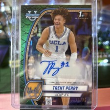 2024-25 Bowman U Chrome 1st Trent Perry UCLA Green Dragon Scale Auto #d 72/75