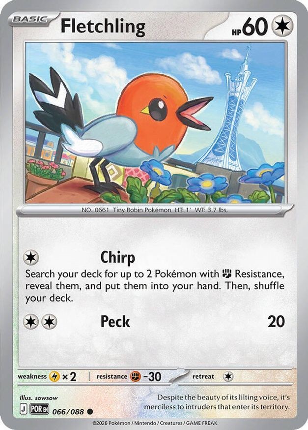 Pokemon Fletchling (66/133) Perfect Order NM REVERSE HOLO