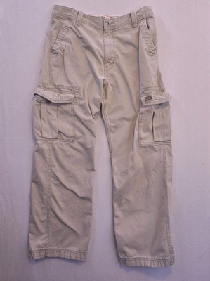 Levi's Baggy Cargo Pants Mens 33x32 Loose Straight Workwear Khaki Beige Y2K