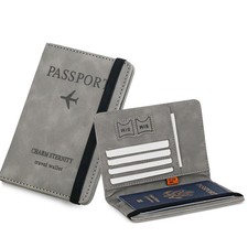 1 piece PU leather passport card holder, RFID blocking passport wallet