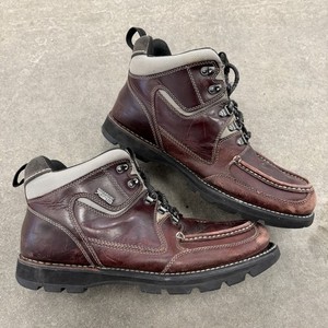 ROCKPORT XCS Burgundy & Brown Leather HIDRO-SHIELD Waterproof Boots Men Size 10 Rockport Xcs In Men main image 2
