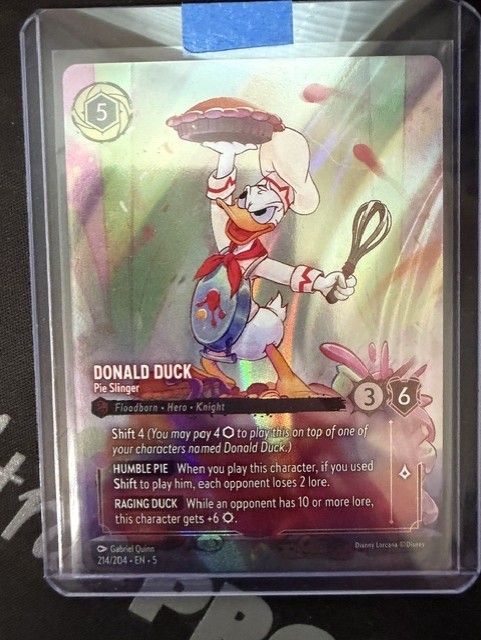 DONALD DUCK PIE SLINGER LORCANA SHIMMERING SKIES ENCHANTED FOIL #214/204 Q5677