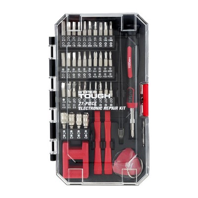 Hyper Tough 77 Piece Precision Tool Kit with Magnetic Screwdriver, Standard Bits