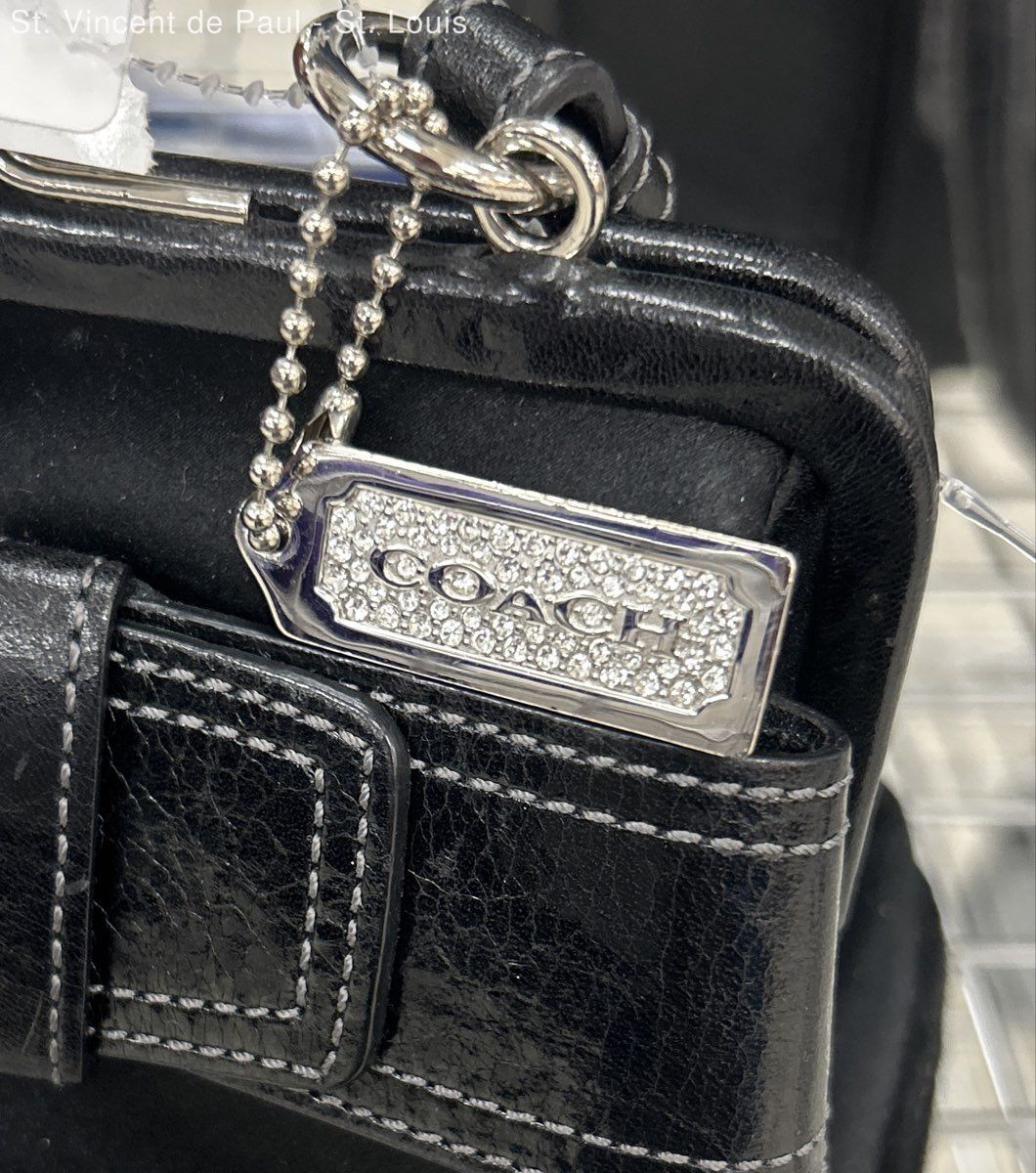 SMALL Vintage Coach Rhinestone Belted Kisslock Leather Suede SMALL Vintage Coach Rhinestone Belted Kisslock Leather Suede