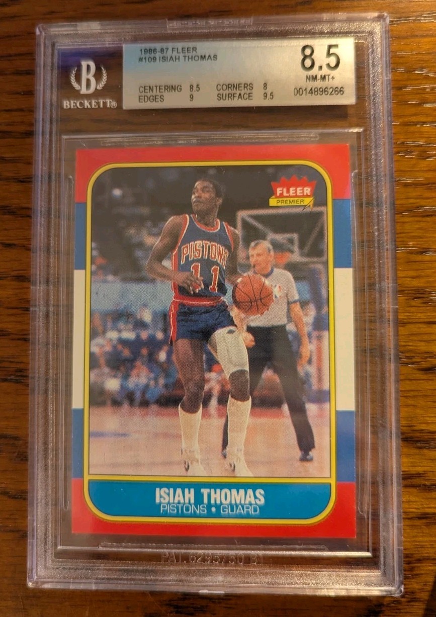 1986 Fleer Isiah Thomas BGS 8.5 #109 Detroit Pistons HOF