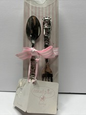 Mud Pie Baby Girl Princess Beaded Spoon And Fork Item 17159