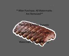 Ribs Sticker Waterproof Decal BBQ Barbeque Smoker Smoked Meat Gift NEW