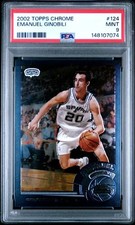 2002 Topps Chrome Manu Ginobili Rookie Card RC 124 PSA 9. rookie card picture