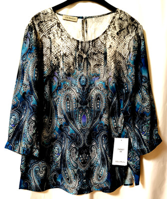 NEU m. Etikett! Schlupfbluse PETER HAHN 100% Viskose Paisley Gr. 44/46