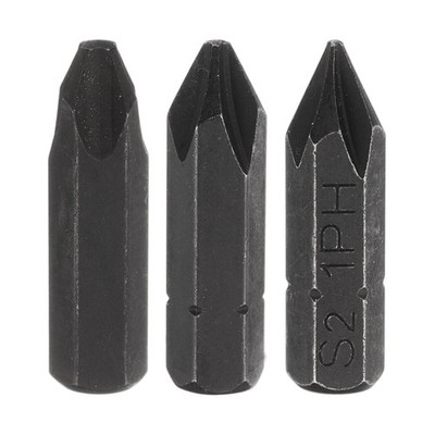 PH1/PH2/PH3 Magnetic Phillips Screwdriver Bit 5/16'' Hex Shank 32mm Length Black