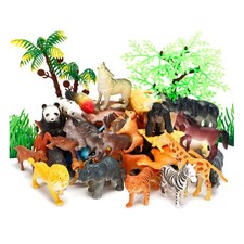 Animal Figurines Toys, 52 Pcs Small Mini Realistic Safari Zoo Plastic Animals...