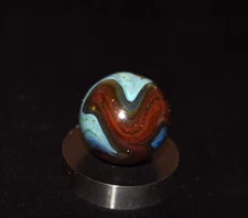 👀➖⏩ JABO Aqua 🐠Tank Wash 🐂 OXBLOOD 👽 Aventurine Marble Shooter .796" MINT