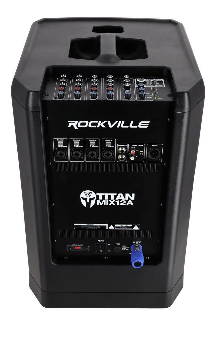 Rockville Titan Portable Array 1200W Battery Powered PA DJ Speaker System W/Subwoofer, Bluetooth 5.0, Rechargeable Battery, Built-in Mixer, For Outdoor Events And Small Gigs - Foto 9