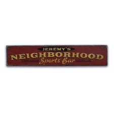 Sports Bar Sign, Neighborhood Bar Sign -Distressed Wooden Sign
