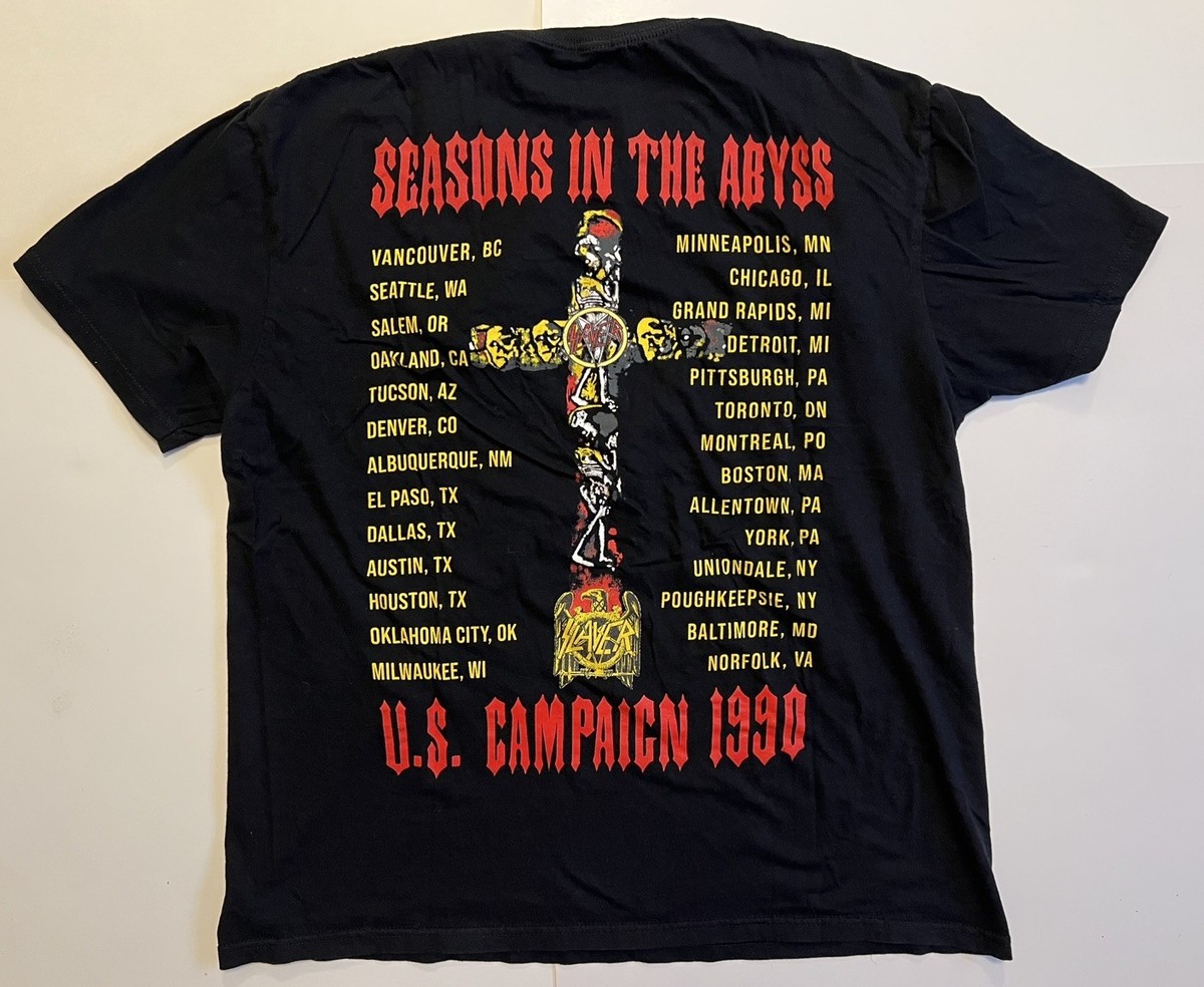 Slayer Seasons In The Abyss US Campaign Tour 1990 T-Shirt Size 