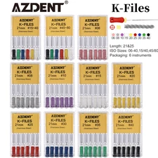 Dental Endo K-Files Endodontic File Hand Use 25mm/21mm Stainless Steel 6pcs/box