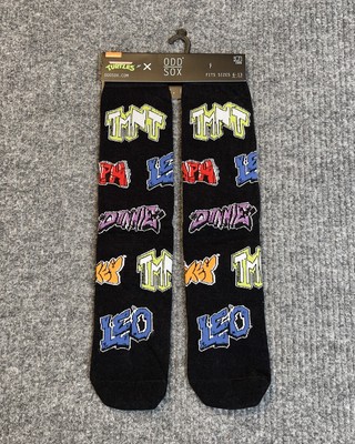 Odd Sox Teenage Mutant Ninja Turtles Crew Socks Size 6-13 TMNT Graffiti NEW