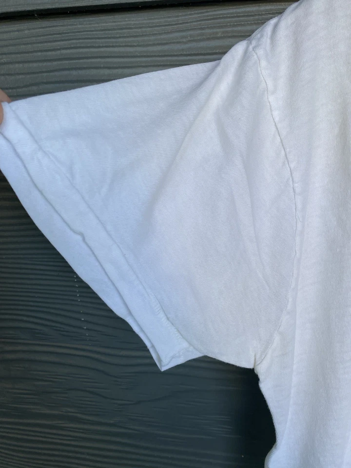 Camiseta blanca en blanco JC Penny vintage años 70 para hombre 42 mediana puntada única hecha en EE. UU. Foto 4 de 4