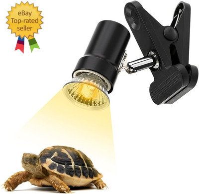 Reptile Heat Lamp Rotatable Turtle Heating Light with 50W UVA UVB Heat Bulb Simu