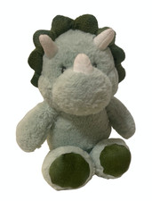 Dino Dinosaur Plush Stuffed Toy Lovey Green Rattle Baby 13" Triceratops Kelly