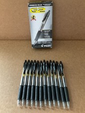 Pilot G2 Retractable Gel Pens, Ultra Fine Point, 0.38 mm, Clear Barrels, Black