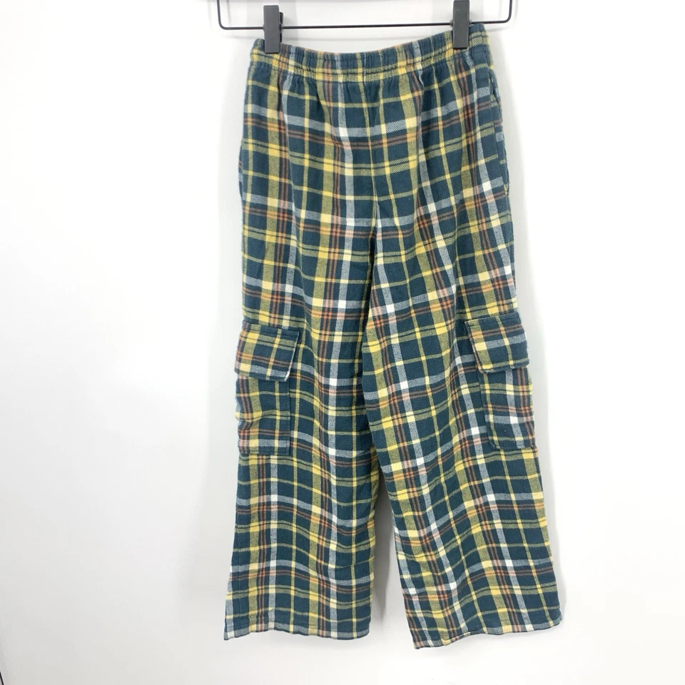 LL Bean 儿童青少年 8 码中码裤子睡衣睡眠货物法兰绒蓝色格子 — 第 4/4 张图片