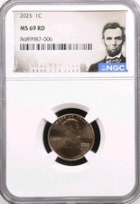 2025 P Lincoln Shield Cent 1c Ngc Ms69 Rd Lincoln Label