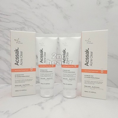 Dermagen Acssak Acne Clear Facial Foam 120ml X 2pcs = 240ml Weak Acidic K-Beauty