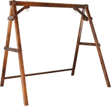 Heavy Duty 660 LBS Wooden Swing Frame Upgraded A-Frame Porch Swing Bench Stand