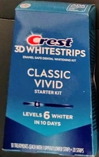 CREST DENTAL WHITENING KIT CLASSIC VIVID LEVEL 6 WHITER 20 STRIPS 10 TREATMENTS!